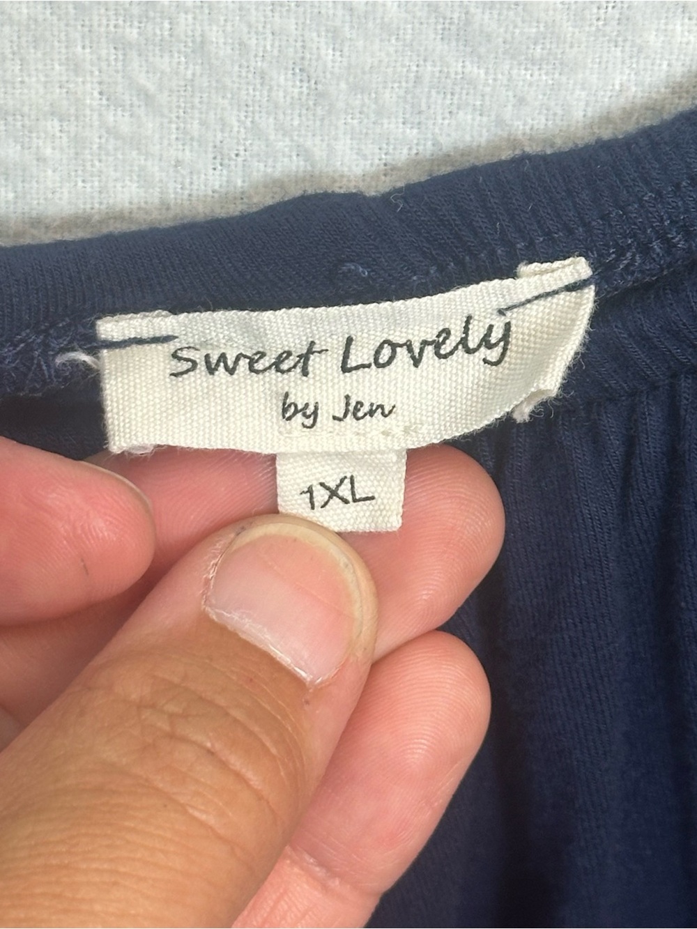 Sweet Lovely by Jen Navy Blue Maxi Dress 1XL Flutter Sleeve Stretch Boho - Picture 4 of 5